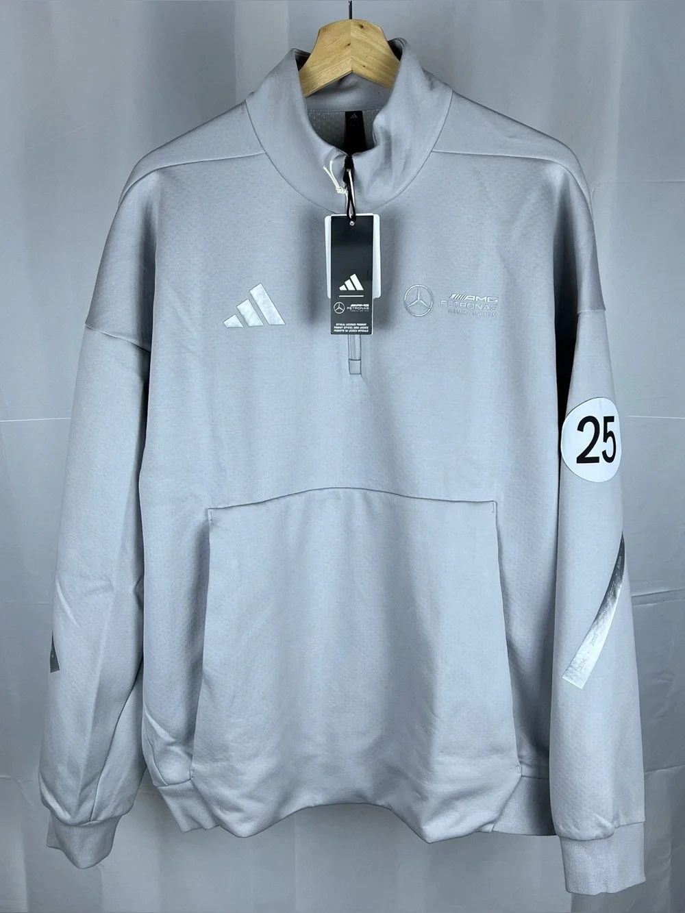 Adidas Mercedes AMG F1 Silver Arrows Sweatshirt JW3477 Grey Size XS